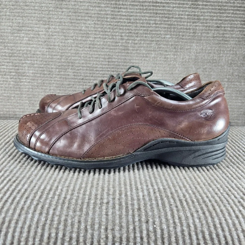 Gravity Defyer Mens 11.5 Brown Leather Perforated Lace Up Oxford‎ Walking Shoes